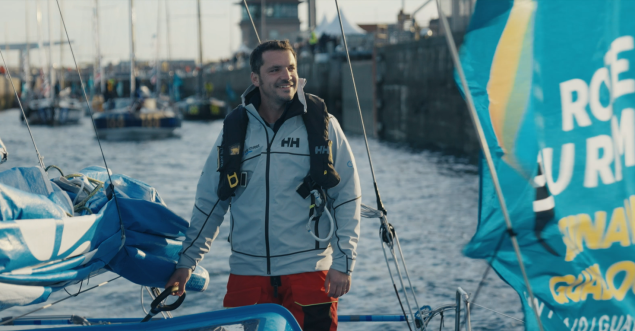 Matthieu dans l'écluse de Saint-Malo